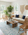 Savannah Escape Collection Area Rug - Serengeti Rectangle Teal  lifestyle 16