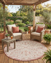 Tribal Terrace Treasures Collection Area Rug - Mayan Marina (Rust Red) Round Rust Red  lifestyle 39