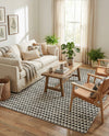 Osian Looms Collection Area Rug - Mumbai Rectangle Black and White  lifestyle 41