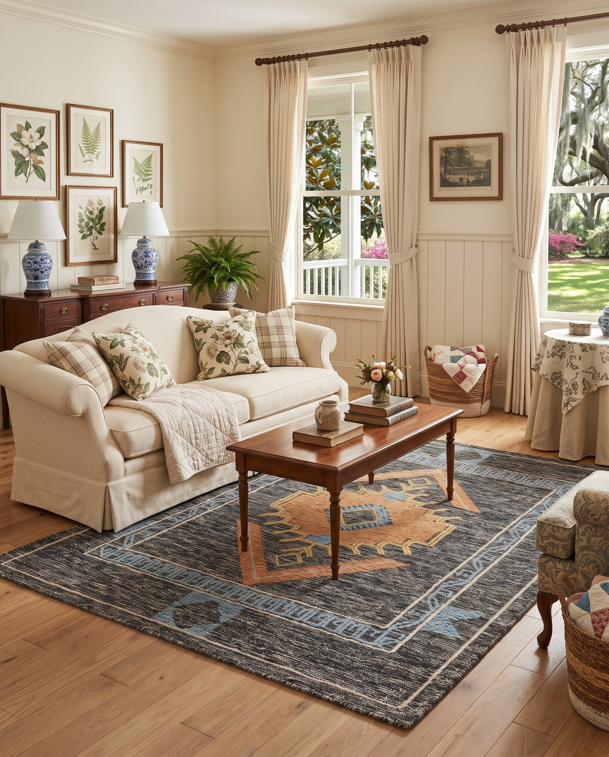 Caspian Wool Collection Area Rug - Ephesus Rectangle Charcoal Gray  lifestyle 18