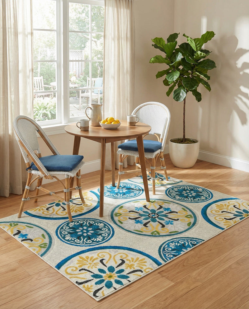 Urban Terrace Collection Area Rug -  Deck Rectangle Cream  lifestyle 28