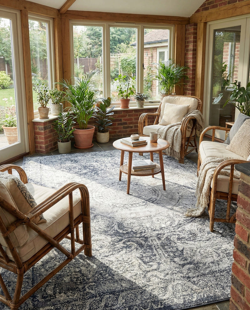 Coastal Manor Collection Area Rug -  Sailview Rectangle Dark Blue  lifestyle 6
