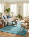 Marrakesh Lattice Collection Area Rug - Casablanca (Teal blue) Rectangle Teal blue  lifestyle 17