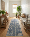 Desert Nomad Terrace Collection Area Rug - Sahara (Blue) Runner Blue  lifestyle 34