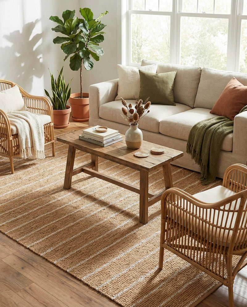 Sequoia Handwoven Jute Collection Area Rug - Briarwood Rectangle Natural  lifestyle 3
