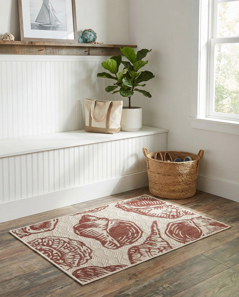 Seaside Haven Rugs Collection Area Rug -  Lighthouse (Ivory Rust Red) Rectangle Ivory Rust Red  lifestyle 3