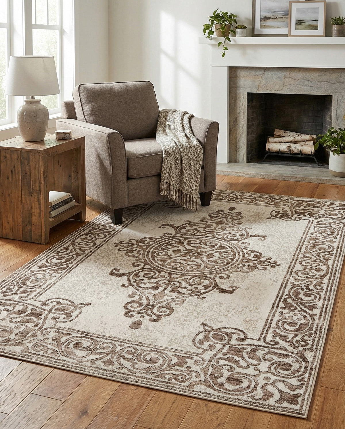 Sanctuary Retreat Collection Area Rug - Haven Rectangle Chocolate Brown  lifestyle 21