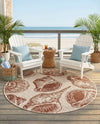 Seaside Haven Rugs Collection Area Rug -  Lighthouse (Ivory Rust Red) Round Ivory Rust Red  lifestyle 48