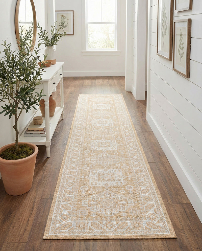 Tribal Terrace Treasures Collection Area Rug -  Incan Isle (Natural) Runner Natural  lifestyle 44