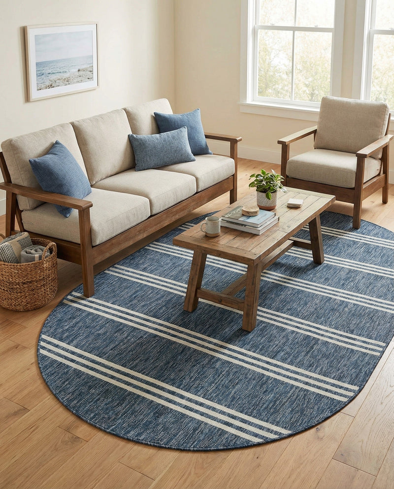 Urban Oasis Rugs Collection Area Rug -  District (Blue) Oval Blue  lifestyle 28
