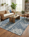 Desert Nomad Terrace Collection Area Rug - Sahara (Blue) Rectangle Blue  lifestyle 15