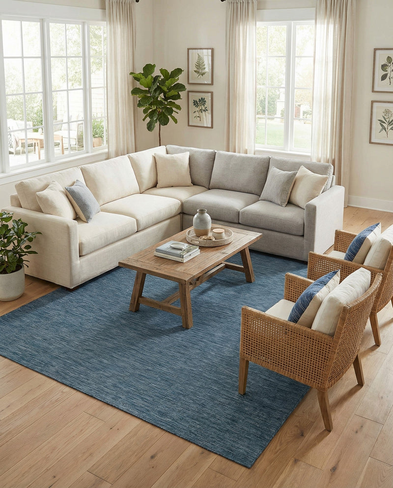 Seaside Serenity Collection Area Rug - Veranda (Blue) Rectangle Blue  lifestyle 47