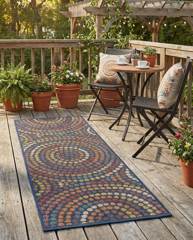 Coastal Terrace Collection Area Rug -  Lagoon Runner Multi  lifestyle 69