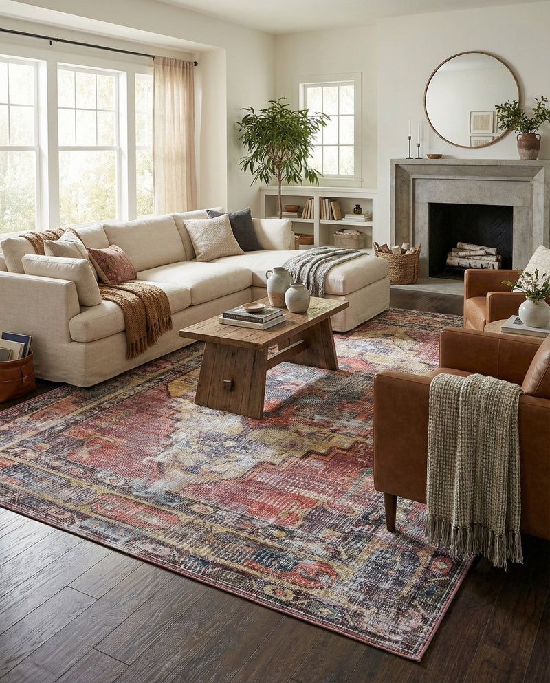 Zahara Oasis Collection Area Rug -  Rabat Rectangle Yellow Pink  lifestyle 16