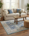 Savannah Series Collection Area Rug -  Beaufort Rectangle French Blue  lifestyle 46