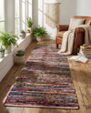 Thar Cotton Collection Area Rug - Alleppey Runner Multi Black  lifestyle 52