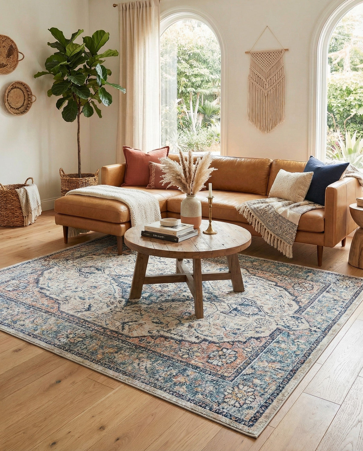 Seville Stripes Collection Area Rug - Cadiz (Blue) Rectangle Blue  lifestyle 12