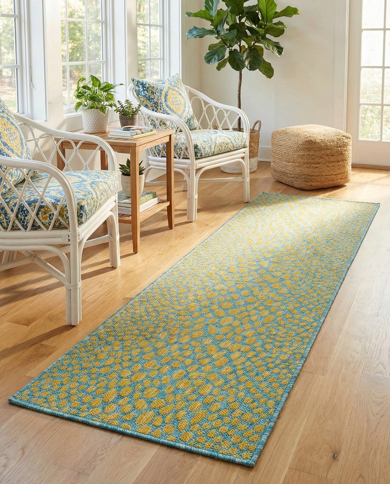 Urban Oasis Rugs Collection Area Rug -  Terrace (Yellow and Aqua) Runner Yellow and Aqua  lifestyle 61