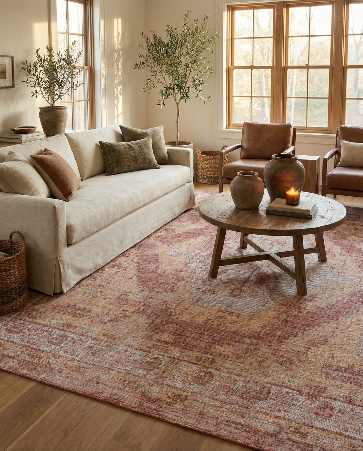 Patio Heritage Collection Area Rug -  Augusta (Rust Red) Square Rust Red  lifestyle 103