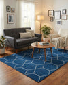 Trellis Mosaic Collection Area Rug - Arborville (Navy Blue) Rectangle Navy Blue  lifestyle 12