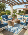 Seaside Stripes Collection Area Rug - Cabana (Light Aqua) Rectangle Light Aqua  lifestyle 6