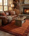 Autumn Meadow Collection Area Rug -  Nutmegwood Rectangle Terracotta  lifestyle 15