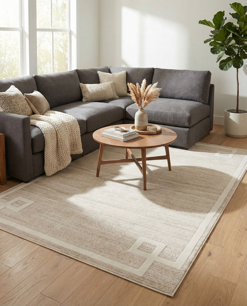 Metro Heights Collection Area Rug -  Bronx Rectangle Beige  lifestyle 40