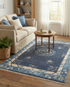 Bazaar Chic Collection Area Rug -  Ouarzazate Rectangle Navy Blue  lifestyle 7