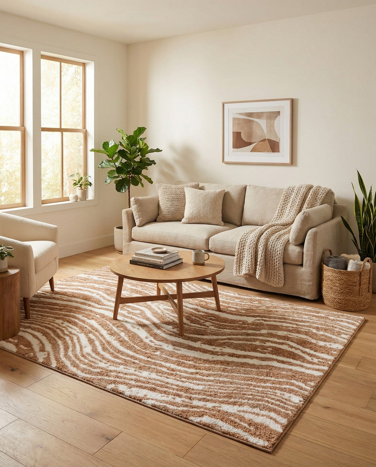 Sienna Collection Area Rug -  Garda Rectangle Caramel and Ivory  lifestyle 51