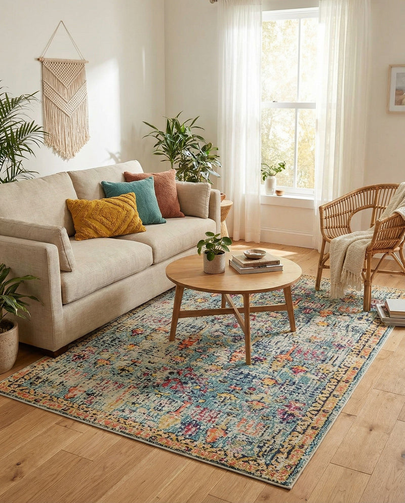 Sierra Collection Area Rug -  Shasta Rectangle Blue  lifestyle 42