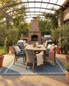 Terrace Fringe Collection Area Rug - Veranda (Blue) Rectangle Blue  lifestyle 35