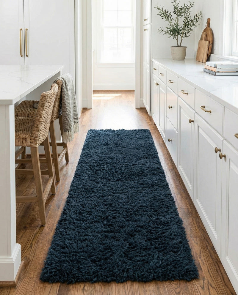 Eternal Plush Oasis Collection Area Rug -  Tranquility (Cobalt) Runner Cobalt  lifestyle 27