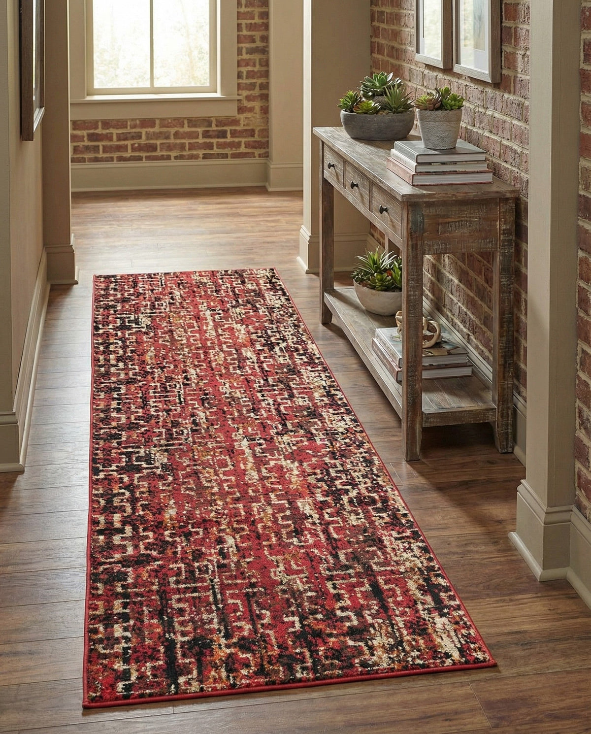 Neptune Elegance Collection Area Rug -  Proteus Runner Burgundy  lifestyle 132