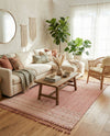 Sustainable Nomad Terrace Collection Area Rug - Reef Rectangle SOFT PINK  lifestyle 20
