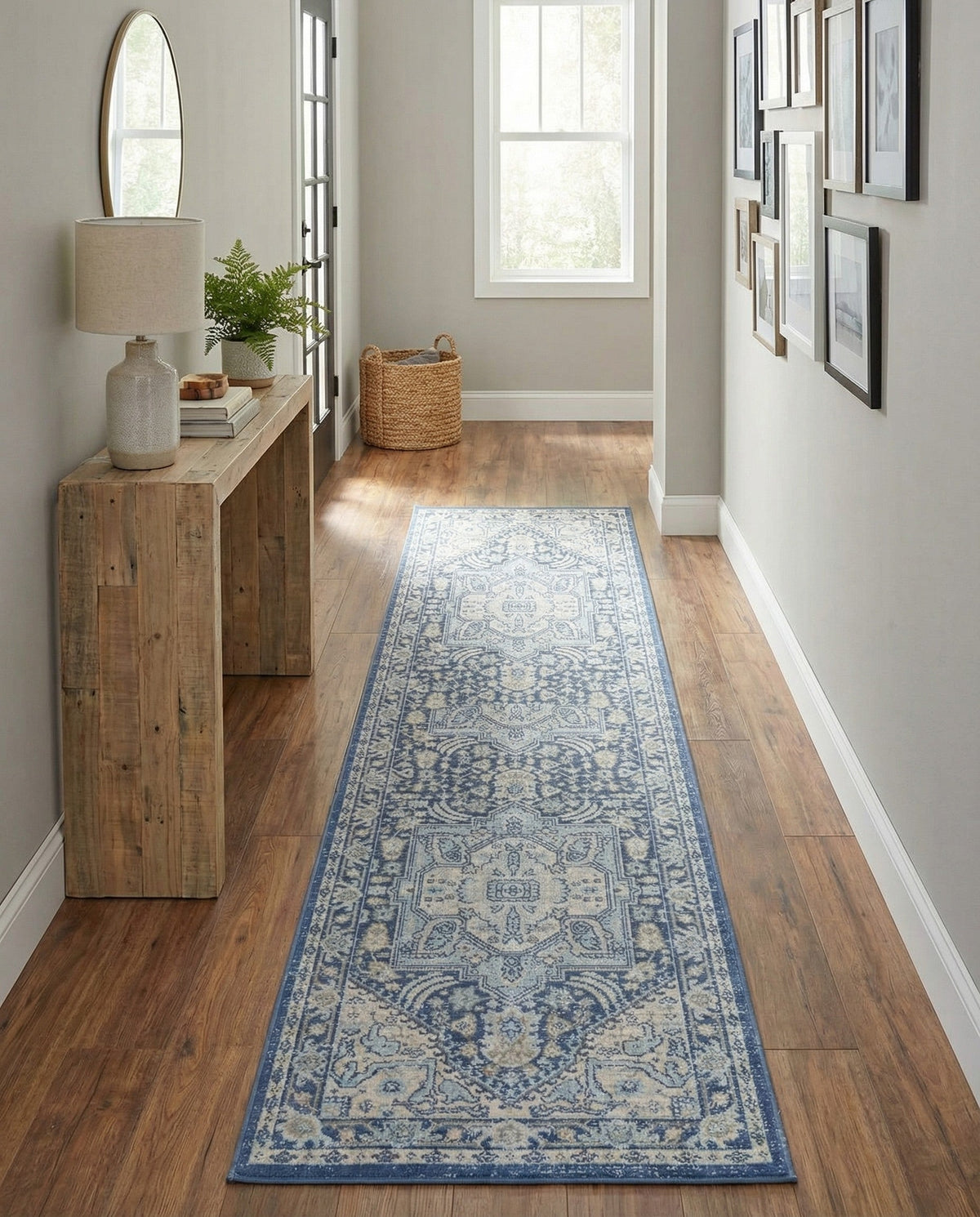 Savannah Series Collection Area Rug - Charleston (French Blue) Runner French Blue  lifestyle 65