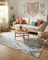 Aegean Elegance Washables Collection Area Rug -  Zakynthos Rectangle Ivory Gray  lifestyle 60