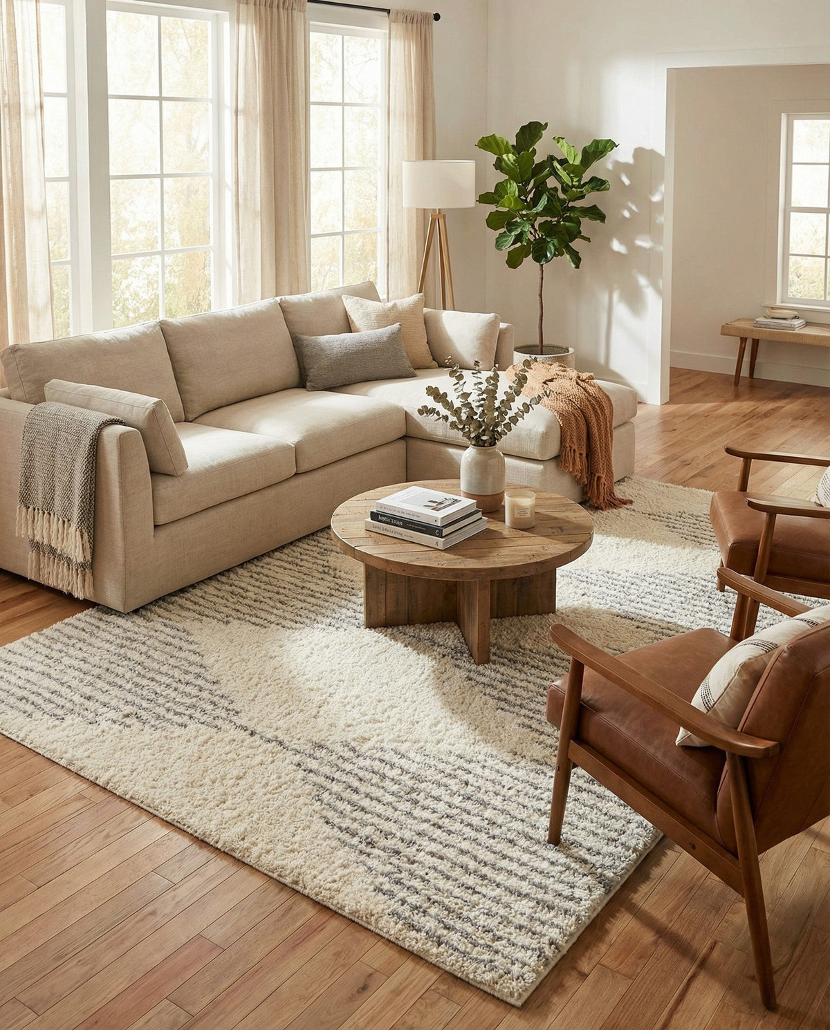 Eternal Plush Oasis Collection Area Rug -  Bliss Rectangle Pearl and Gray  lifestyle 31