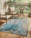 Urban Terrace Collection Area Rug -  Lanai Rectangle Gradient Blue  lifestyle 15