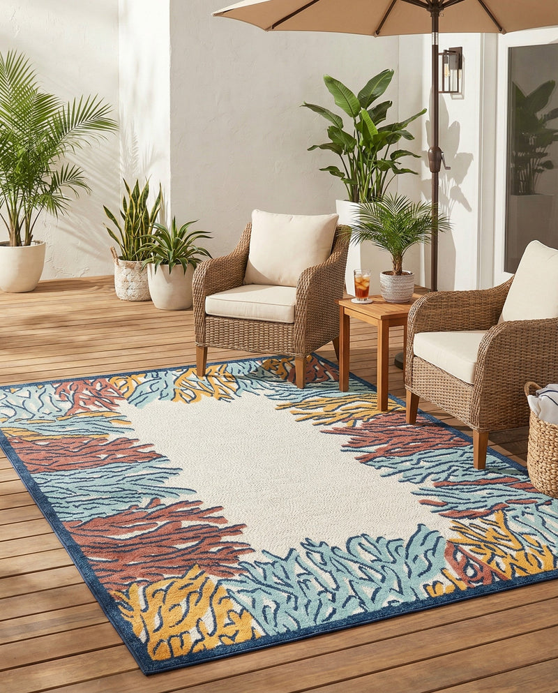 Caribbean Terrace Collection Area Rug -  Tortola Rectangle Multi  lifestyle 19