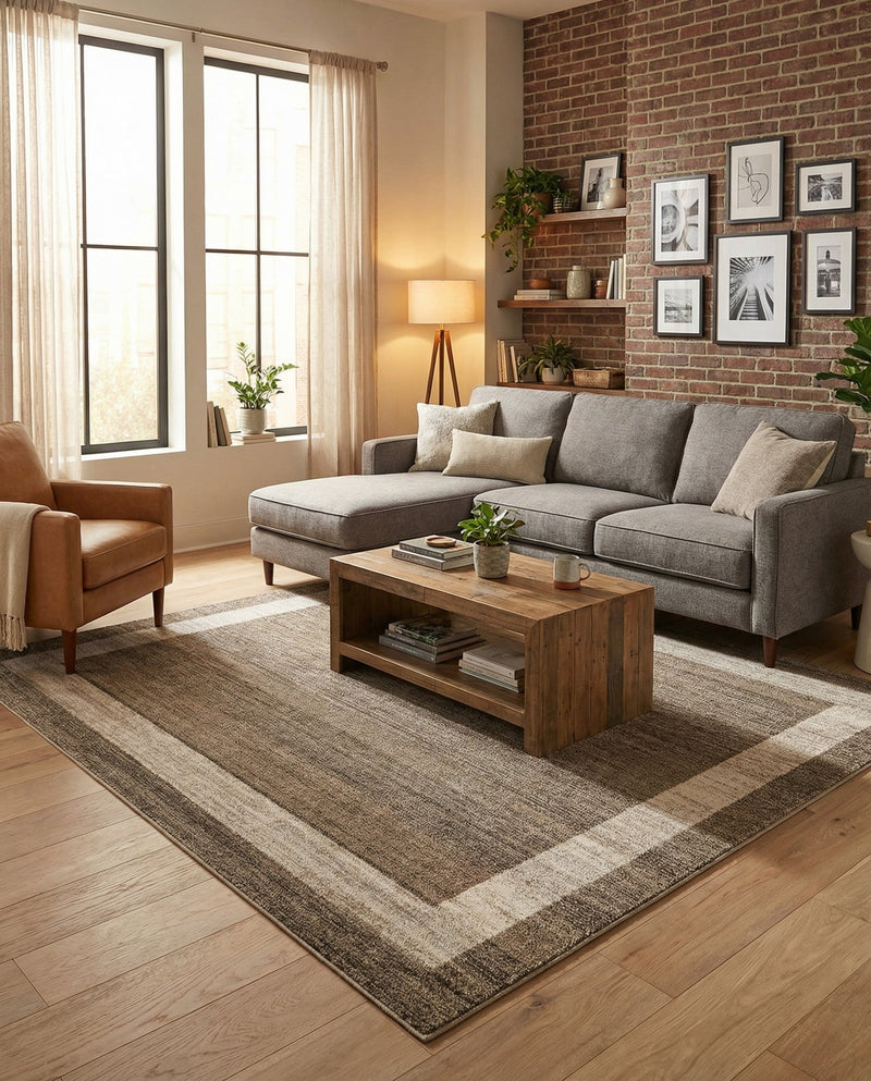 Studio Haven Collection Area Rug -  Alcove (Light Brown) Square Light Brown  lifestyle 46