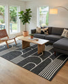 Urban Terrace Collection Area Rug -  Greenwich Rectangle Black and White  lifestyle 36