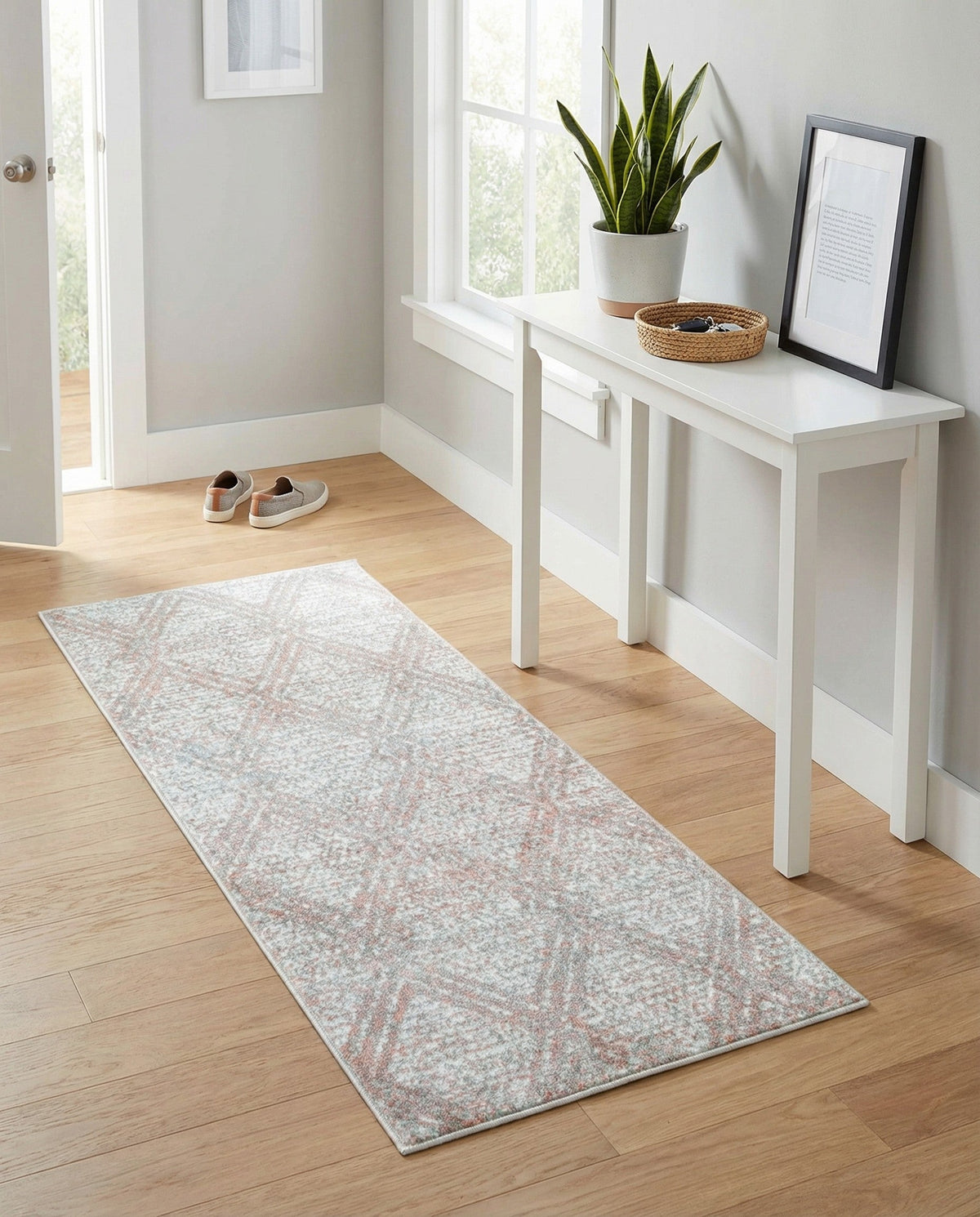 Aegean Elegance Washables Collection Area Rug -  Tinos Runner Rose Pink  lifestyle 137