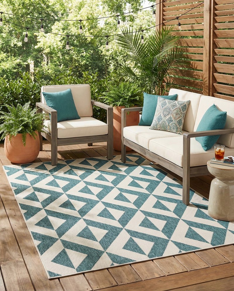 Urban Oasis Rugs Collection Area Rug -  Highrise (Teal) Rectangle Teal  lifestyle 5