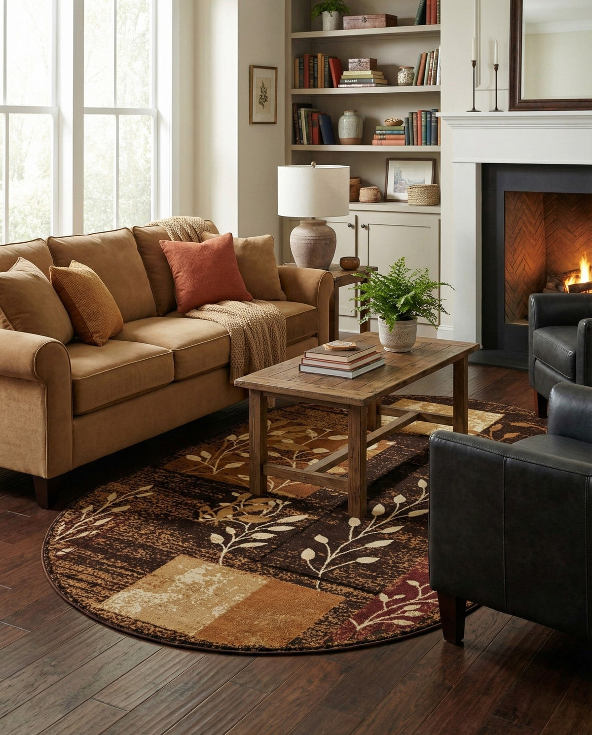 Bistro Lounge Collection Area Rug -  Affogato Oval Brown  lifestyle 137