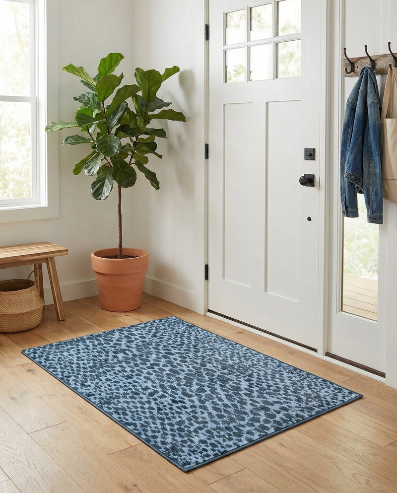 Aegean Elegance Washables Collection Area Rug -  Mykonos Rectangle Navy Blue  lifestyle 44