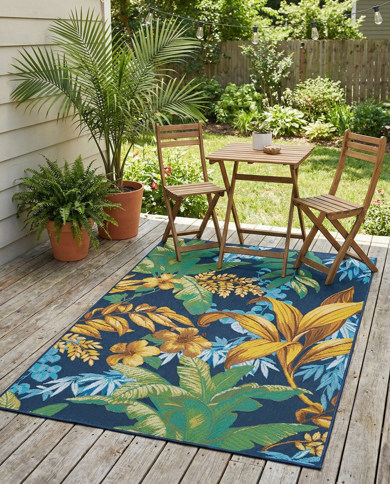Seaside Blooms Collection Area Rug -  Grove Rectangle Multi  lifestyle 19