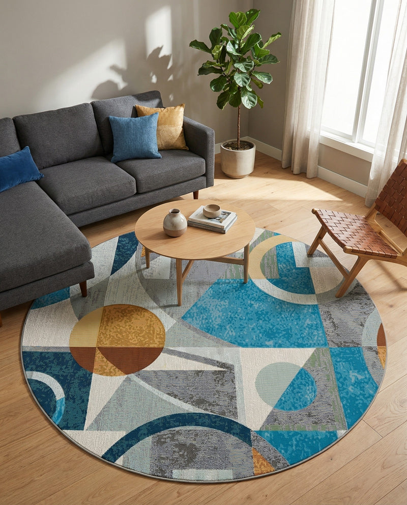 Urban Terrace Collection Area Rug -  Loggia Round Multi  lifestyle 64