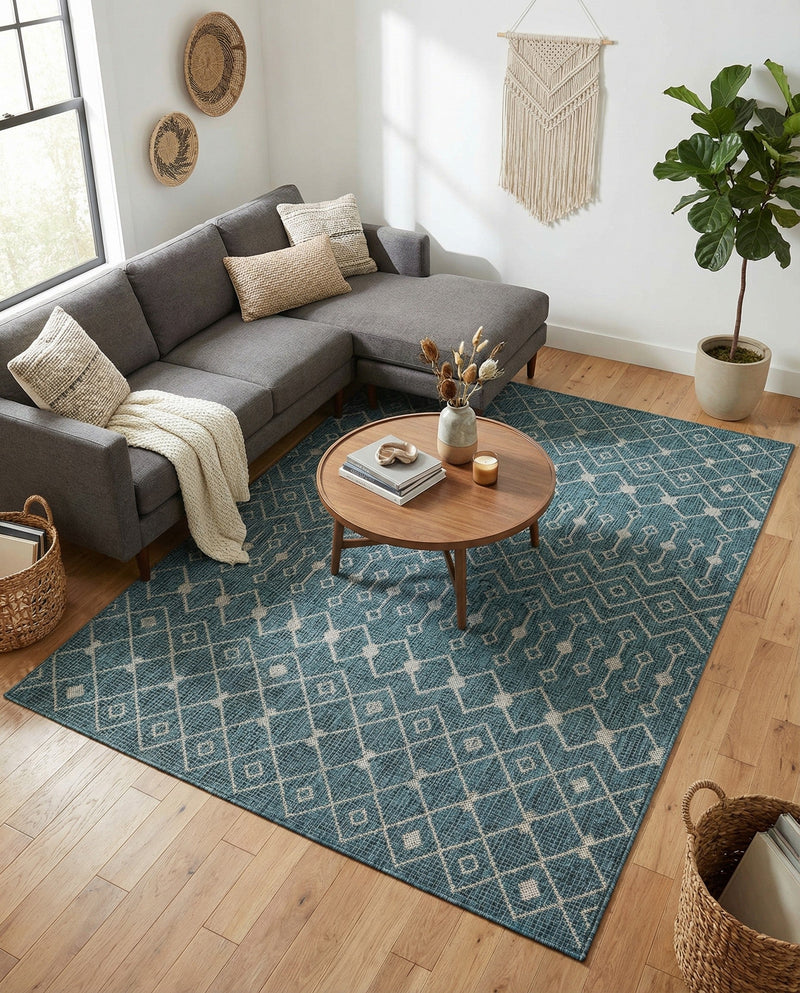 Savannah Pergola Collection Area Rug -  Pergola (Teal) Rectangle Teal  lifestyle 27