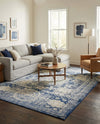 Dover Terrace Collection Area Rug -  Lagoon (Ivory and Blue) Rectangle Ivory and Blue  lifestyle 9