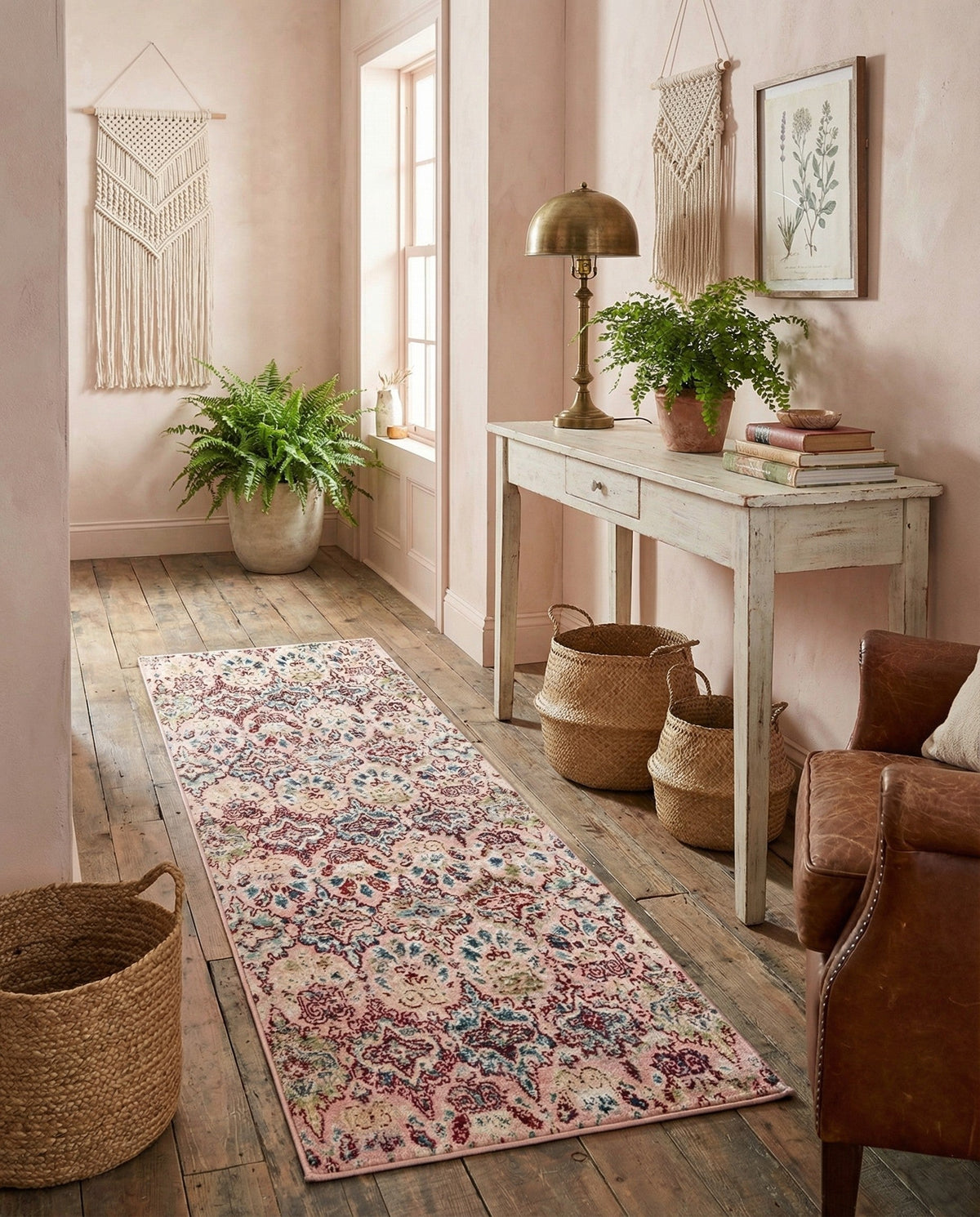 Savannah Elegance Collection Area Rug -  Forsyth Runner Pink  lifestyle 119